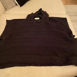 Isabel Marant Etoile black poncho with hood and toggle buttons Sz40